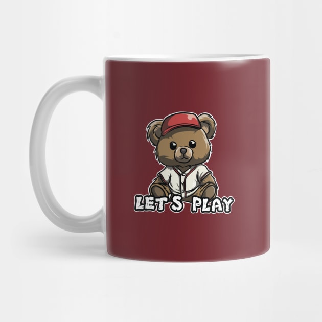 Teddy Bear Player Baseball by Smilesmile